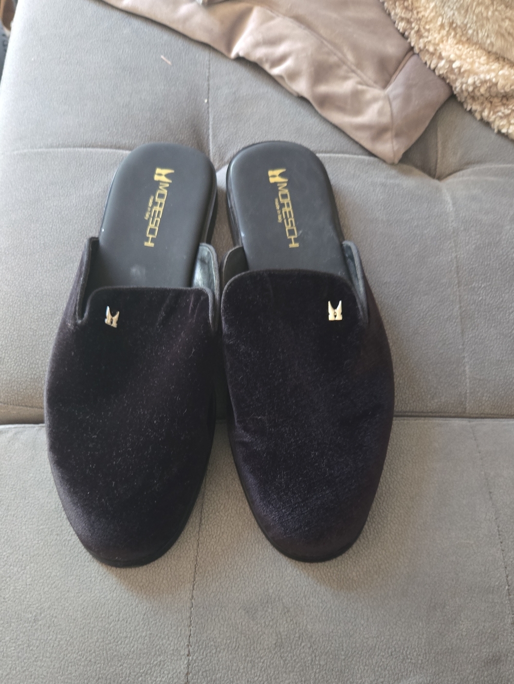 Moreschi Velvet Mules Black EU 42